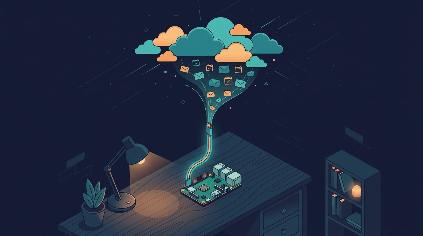Self-hosted AI agent on a Raspberry Pi receiving webhooks