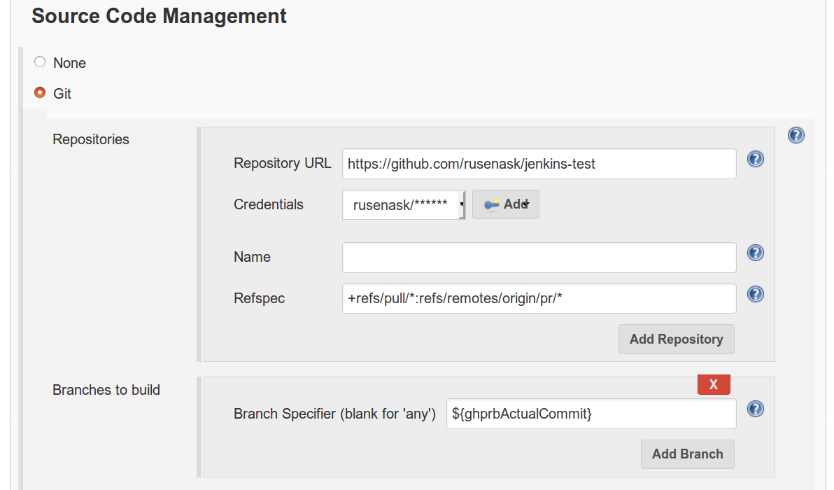 jenkins set source code management