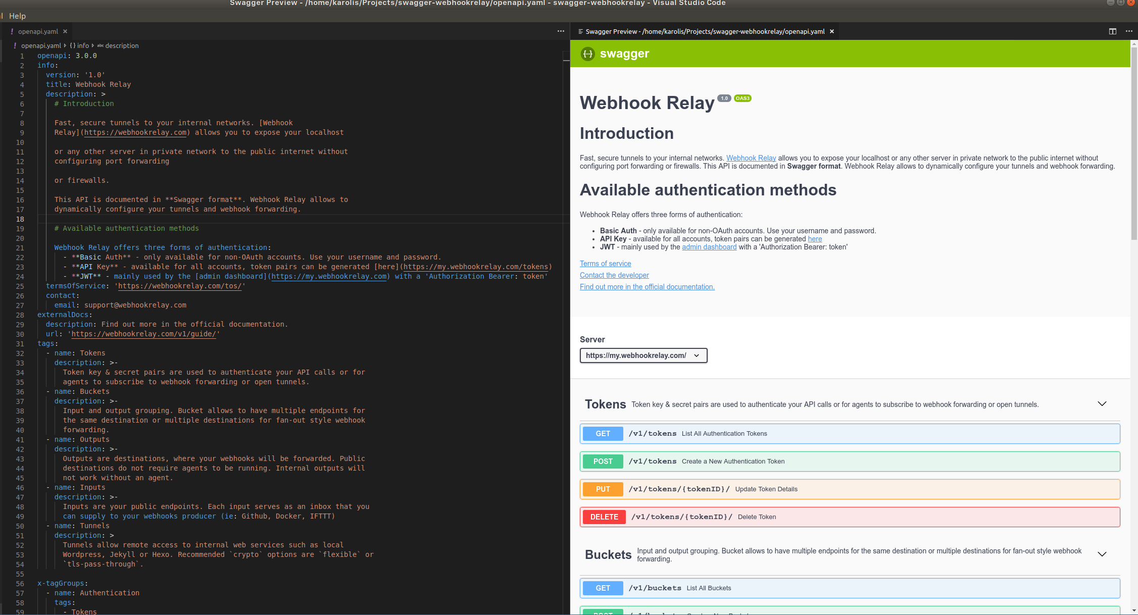 Swagger editor VSCode