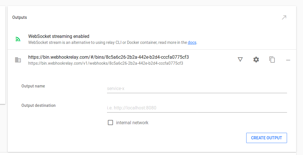 creating bucket output