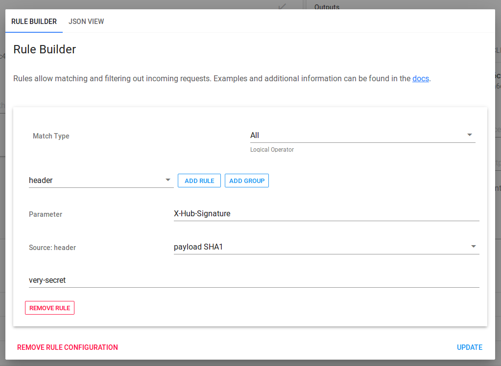 github webhook signature matcher