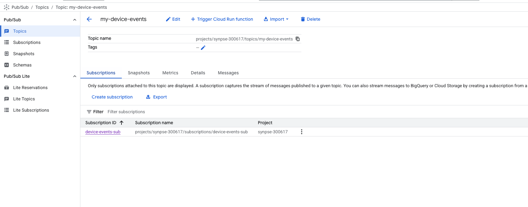 Browse your GCP PubSub topics
