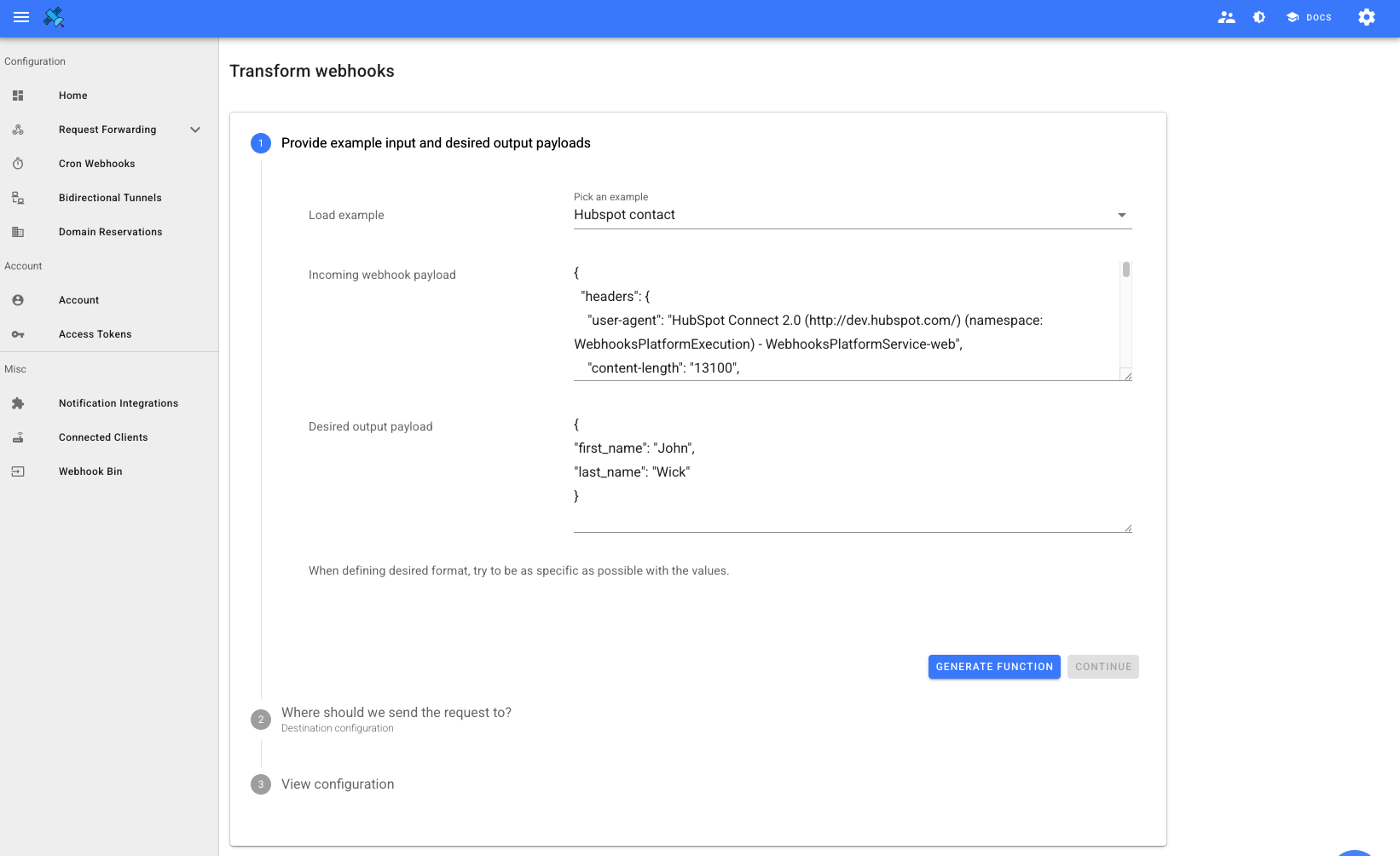 Transform webhooks with AI
