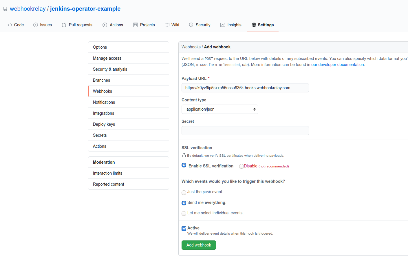 GitHub configuration